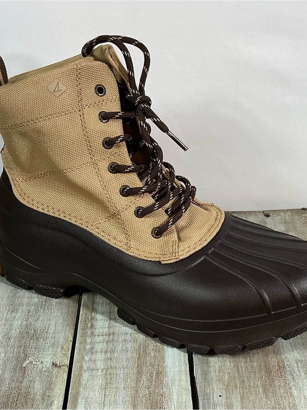 Sperry Tan and Dark Brown Waterproof Duck Boot